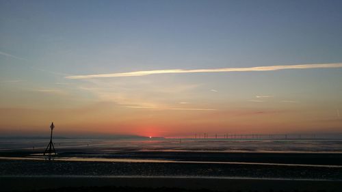 Scenic view of sea at sunset