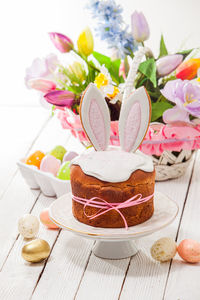 Close-up of cake on table