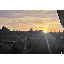 Buildings at sunset