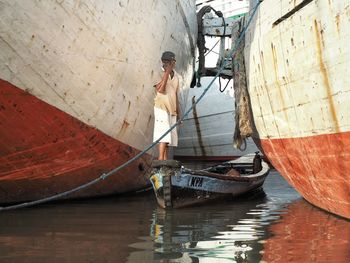 Boats in harbor