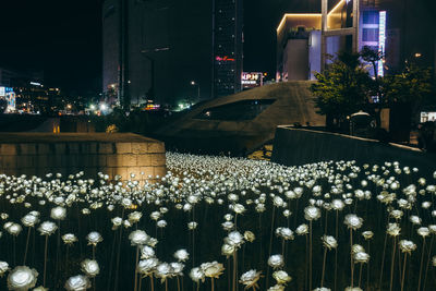 Illuminated city at night