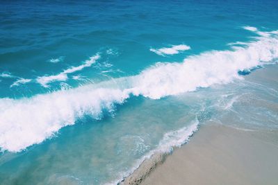 High angle view of sea waves