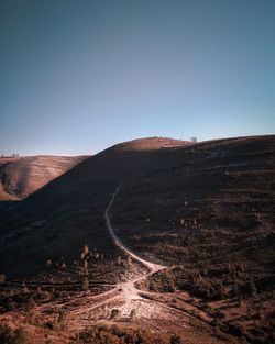 Scenic view of desert against clear sky