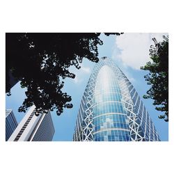 Low angle view of modern building against sky