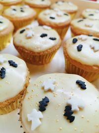 Close-up of cupcakes on table