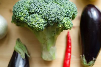 Close-up of vegetables on cutting board