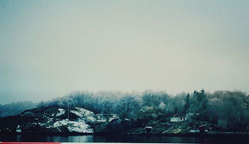 Scenic view of snow against clear sky