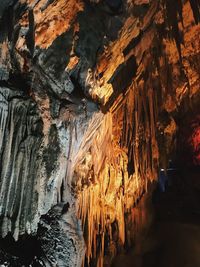 Low angle view of rock formations
