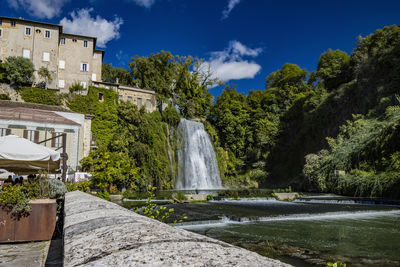 Scenic view of waterfall
