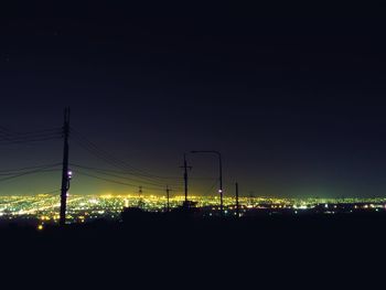 View of illuminated lights at night