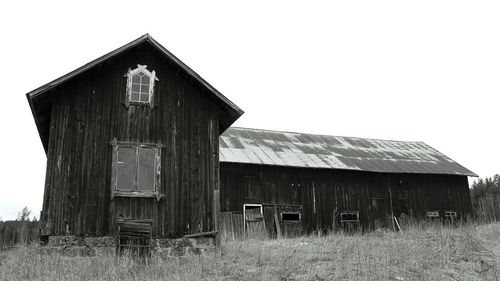 View of built structure on field