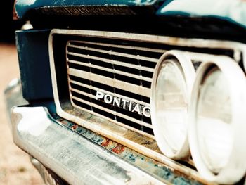 Close-up of old vintage car