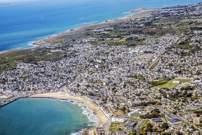 High angle view of beach