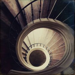 Directly above shot of spiral staircase