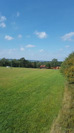 Scenic view of field against sky