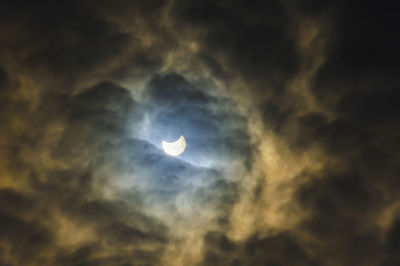 Low angle view of moon in sky