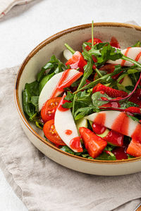 Close-up of salad in plate on table