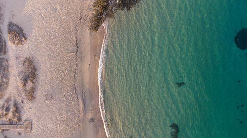 High angle view of beach