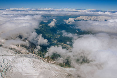 Aerial view of clouds over landscape