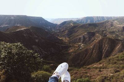 Low section of person in mountains