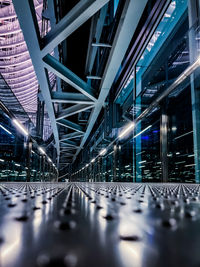 Illuminated modern building at night