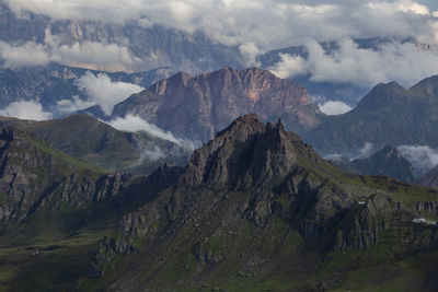 Panoramic view of mountains against sky