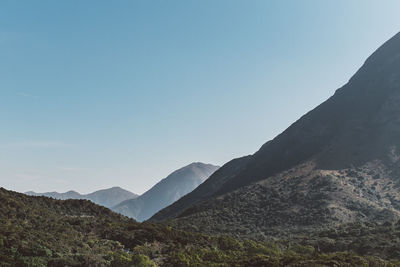 Scenic view of mountains against clear sky