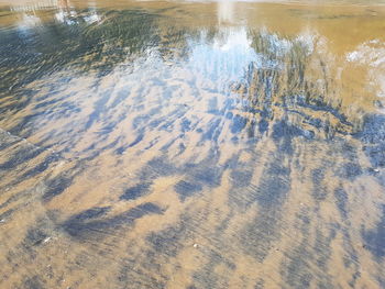 High angle view of reflection in water