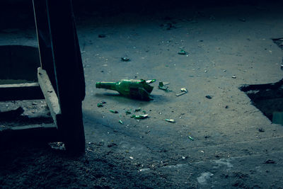 High angle view of garbage on street