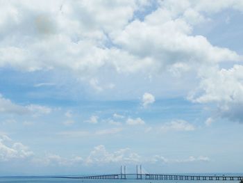 Low angle view of cloudy sky over sea