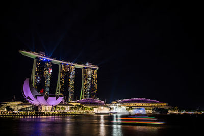 Illuminated city at night