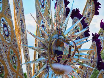 Close-up of succulent plant against blue sky