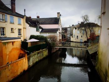 Canal with buildings in background