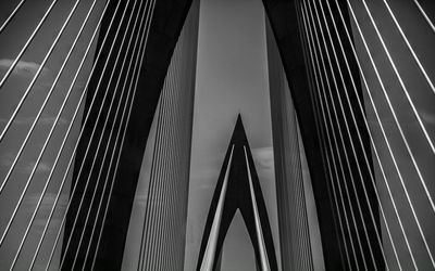 Low angle view of suspension bridge