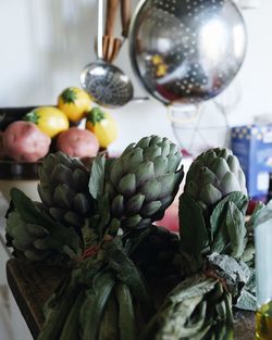 Close-up of fruits on table