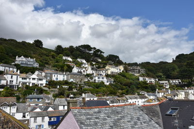High angle view of townscape against sky