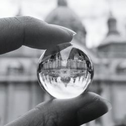 Monument seen through marble