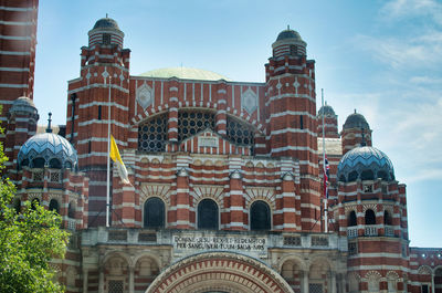 Low angle view of historical building against sky