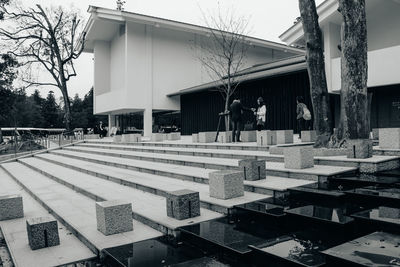 View of buildings in cemetery