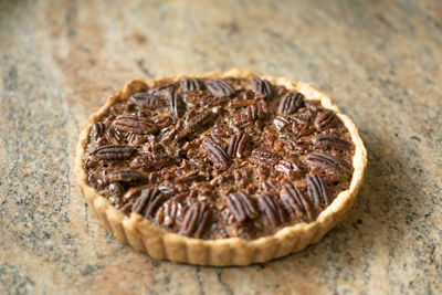 Freshly baked pecan pie 