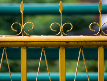 Close-up of metallic fence
