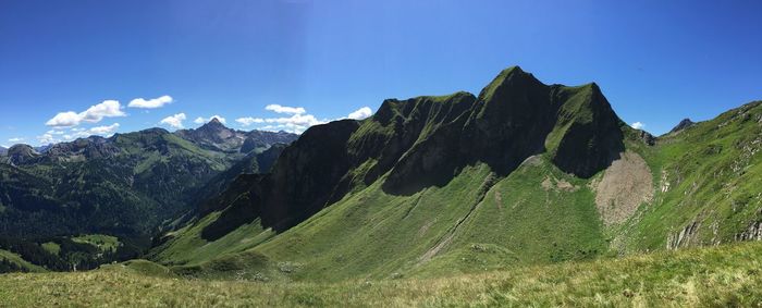 Panoramic view of bavarian alps against sky