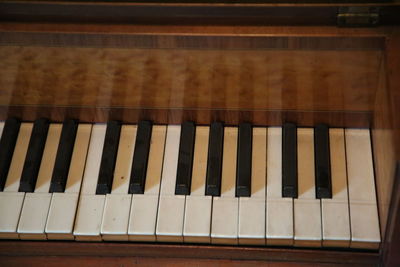 Close-up of piano keys