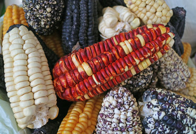 High angle view of vegetables in market