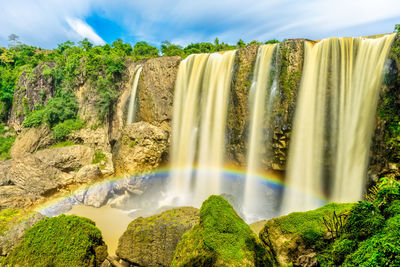 Scenic view of waterfall