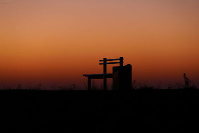 Bench from low angle view during sunset