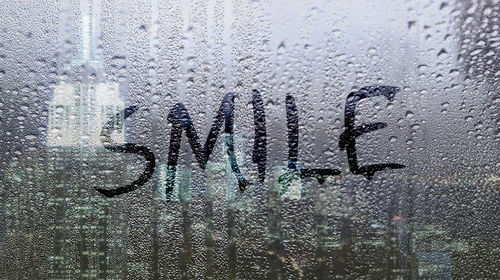 Close-up of water drops on glass