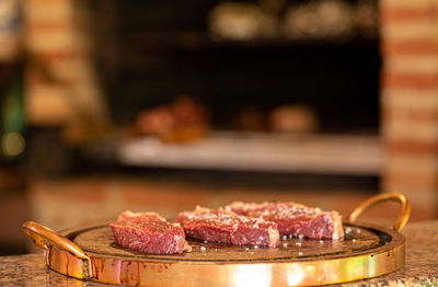 Close-up of cake on table