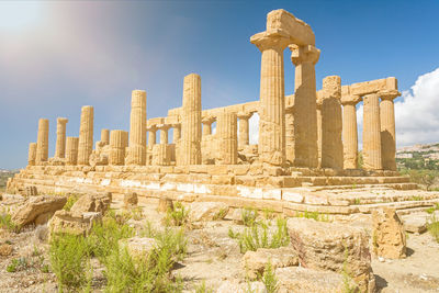 Old ruins of temple against sky