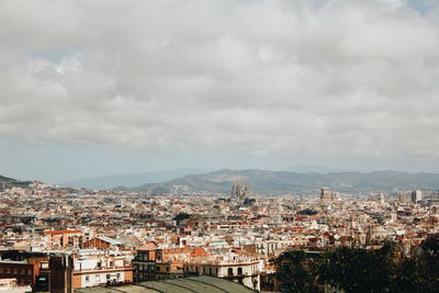 High angle view of townscape against sky